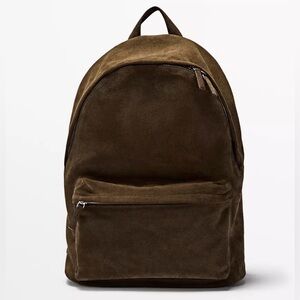NIP- Massimo Dutti Suede Leather Backpack with Zip